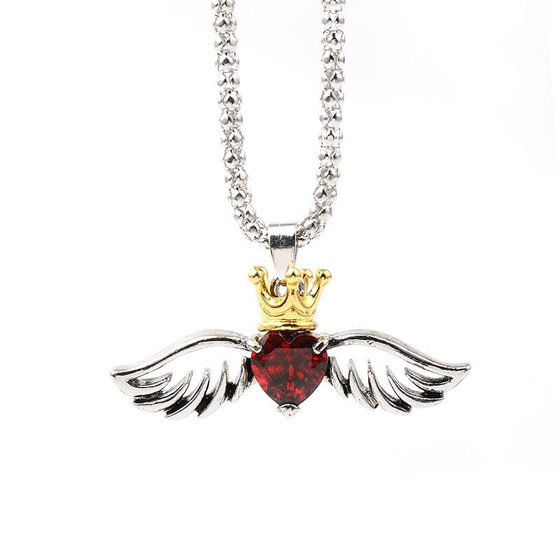 Men’s Gothic Black Widow Spider Pendant Necklace – Vintage Retro Biker Jewelry with Red Crystal, Unisex Punk Style