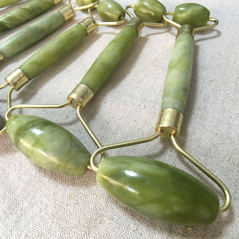 Double-End Jade Roller – Natural Xiuyu Jade Facial Massager