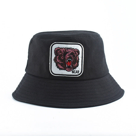 Embroidered Casual Flat Top Hat – MensAdjustable Cotton-Blend Cap