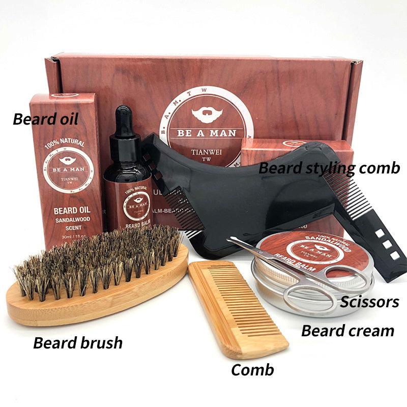 Beard Care Set – Premium Grooming Kit with Beard Oil, Cream & Styling Tools