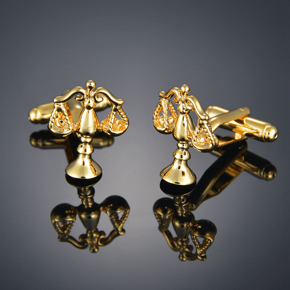 Gold Color Maple Leaves Letter Name Cufflinks for Men – French Style
