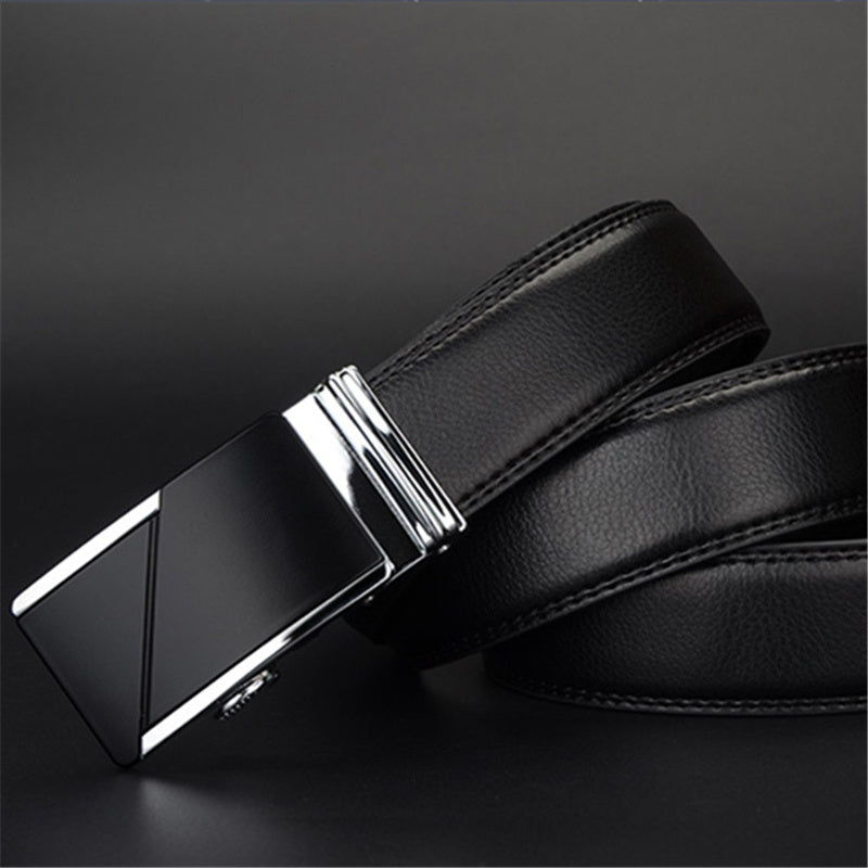 Men’s Genuine Leather Fashion Belt – Thick Cowhide with Solid Alloy Buckle