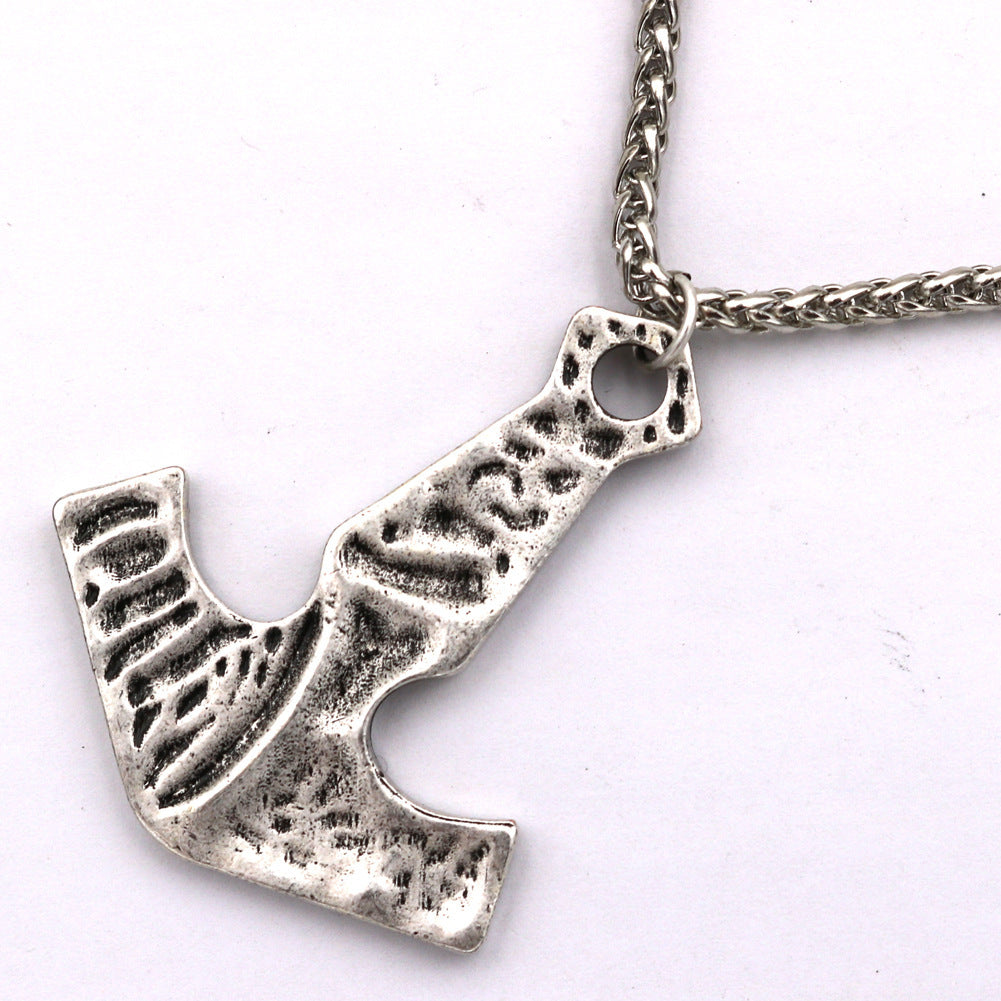 European & American Fashion Men’s Body Pendant Necklace – Alloy Snake Bone Chain