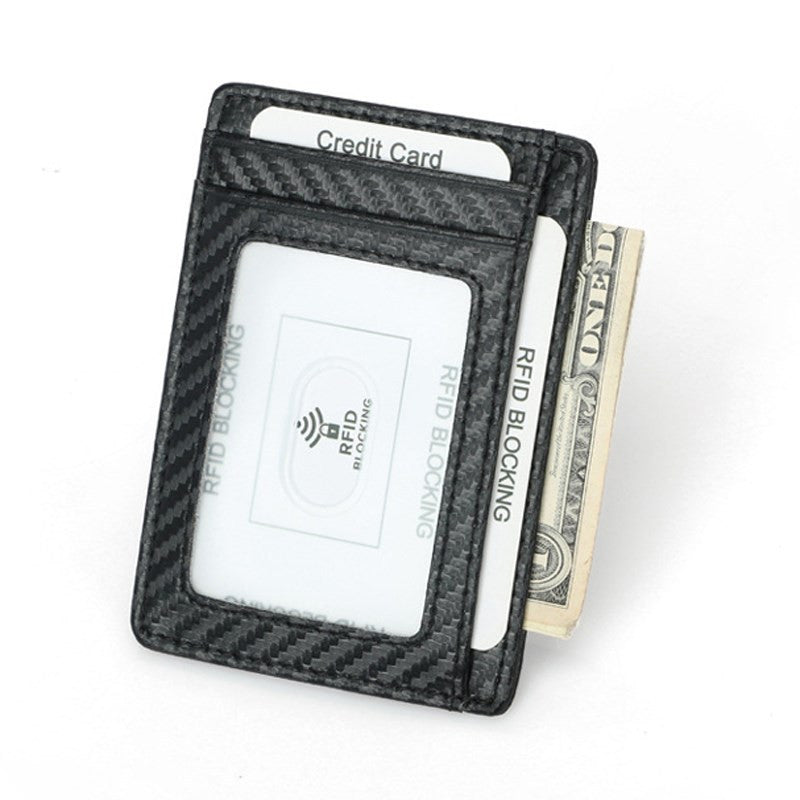 Black Business Card Holder Wallet for Men – Simple Non-Woven Fabric Purse Bag