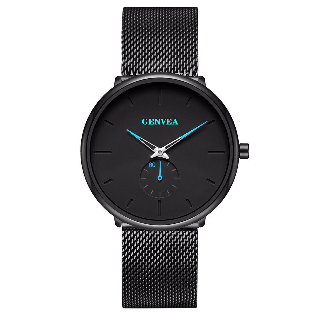 Geneva Fashion Casual Men's Quartz Watch – Stainless Steel Analog Wristwatch with Mineral Glass