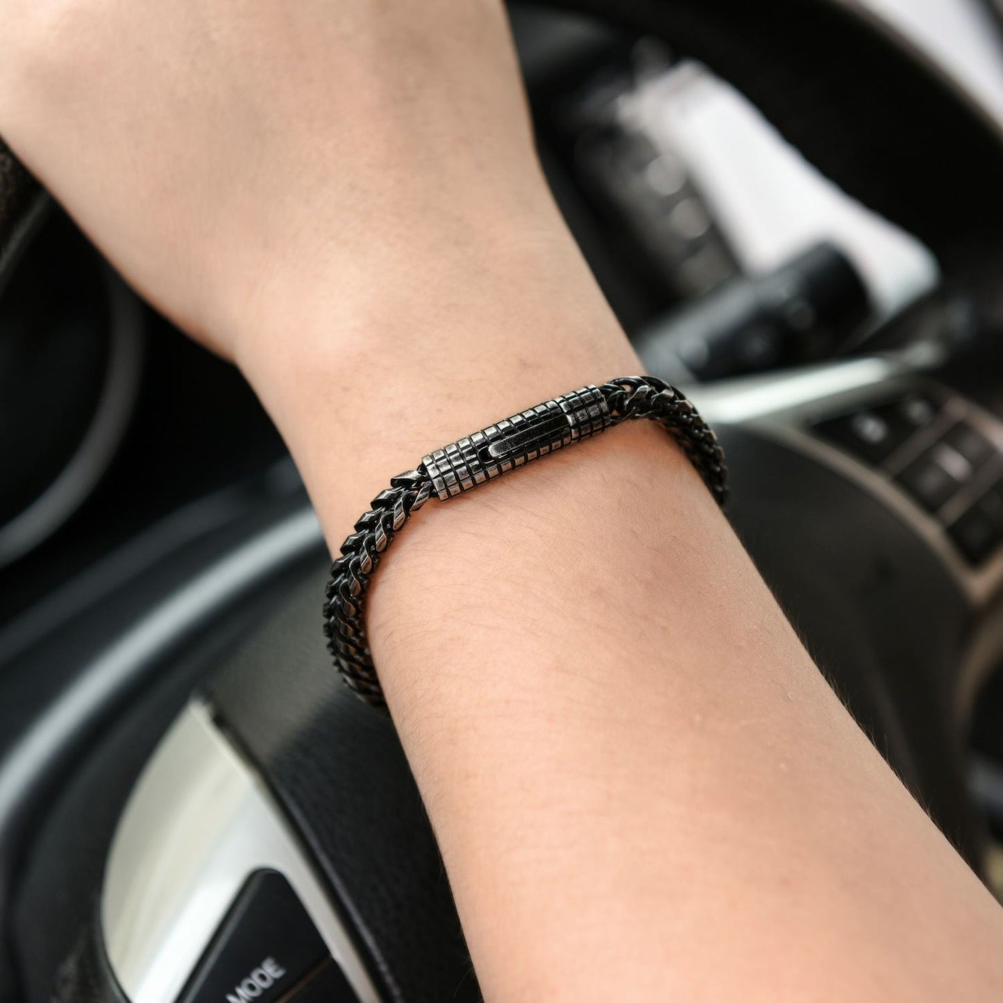 Custom Stainless Steel Vintage Men’s Bracelet – Durable Fine Steel Chain Bracelet, 22.3cm Men’s Jewelry, Classic Retro Style