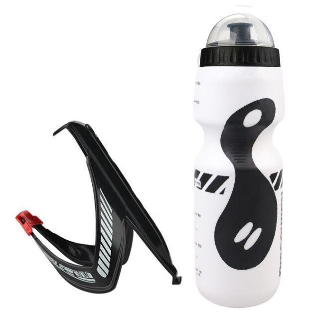 Astey Bicycle Water Bottle & Cage Set – Lightweight Plastic Bottle with Matching Cage