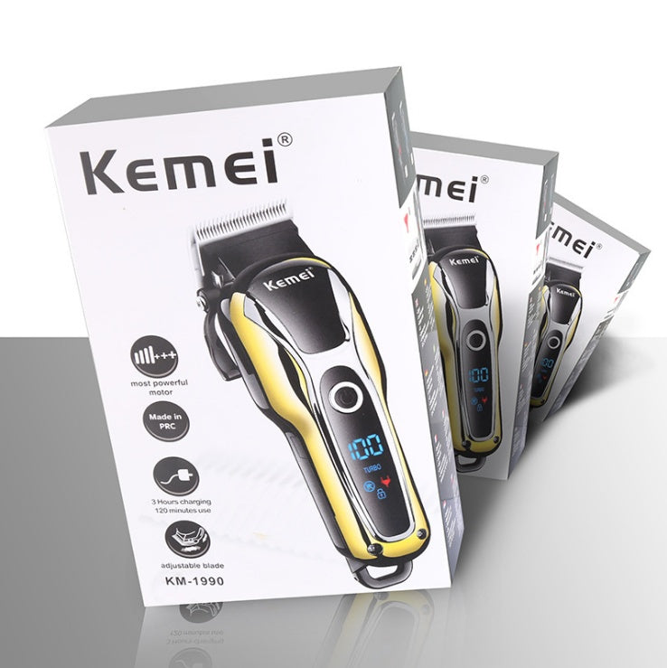 Professional Rechargeable Hair Clipper – 120 Min Cordless Beard Trimmer with 4 Guide Combs & Power Adapter