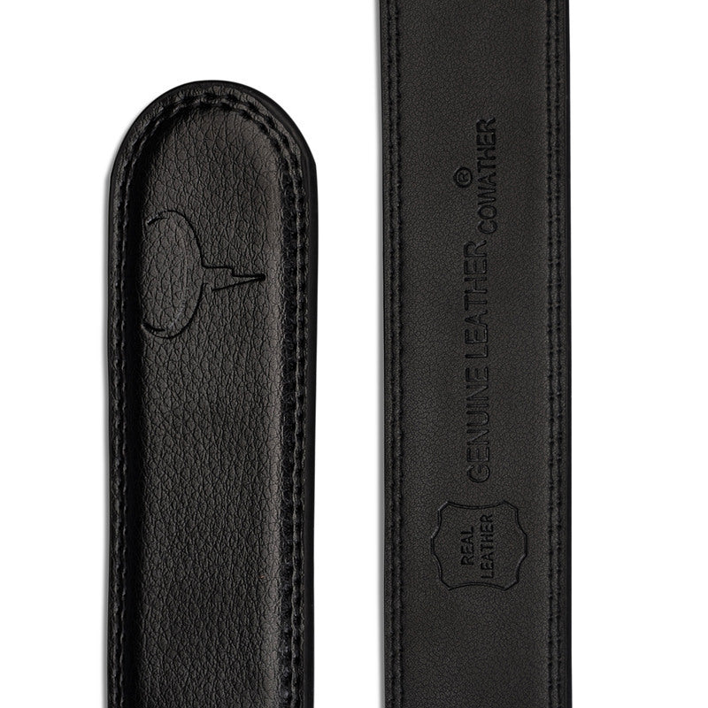 Men’s Genuine Leather Fashion Belt – Thick Cowhide with Solid Alloy Buckle