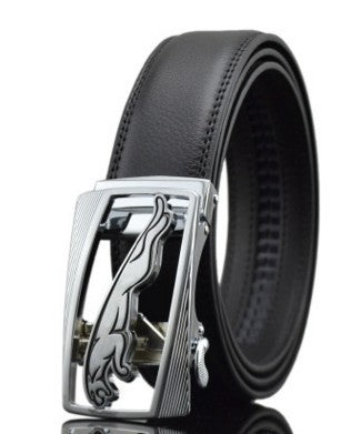 Men’s Genuine Leather Automatic Buckle Belt – First Layer Cowhide