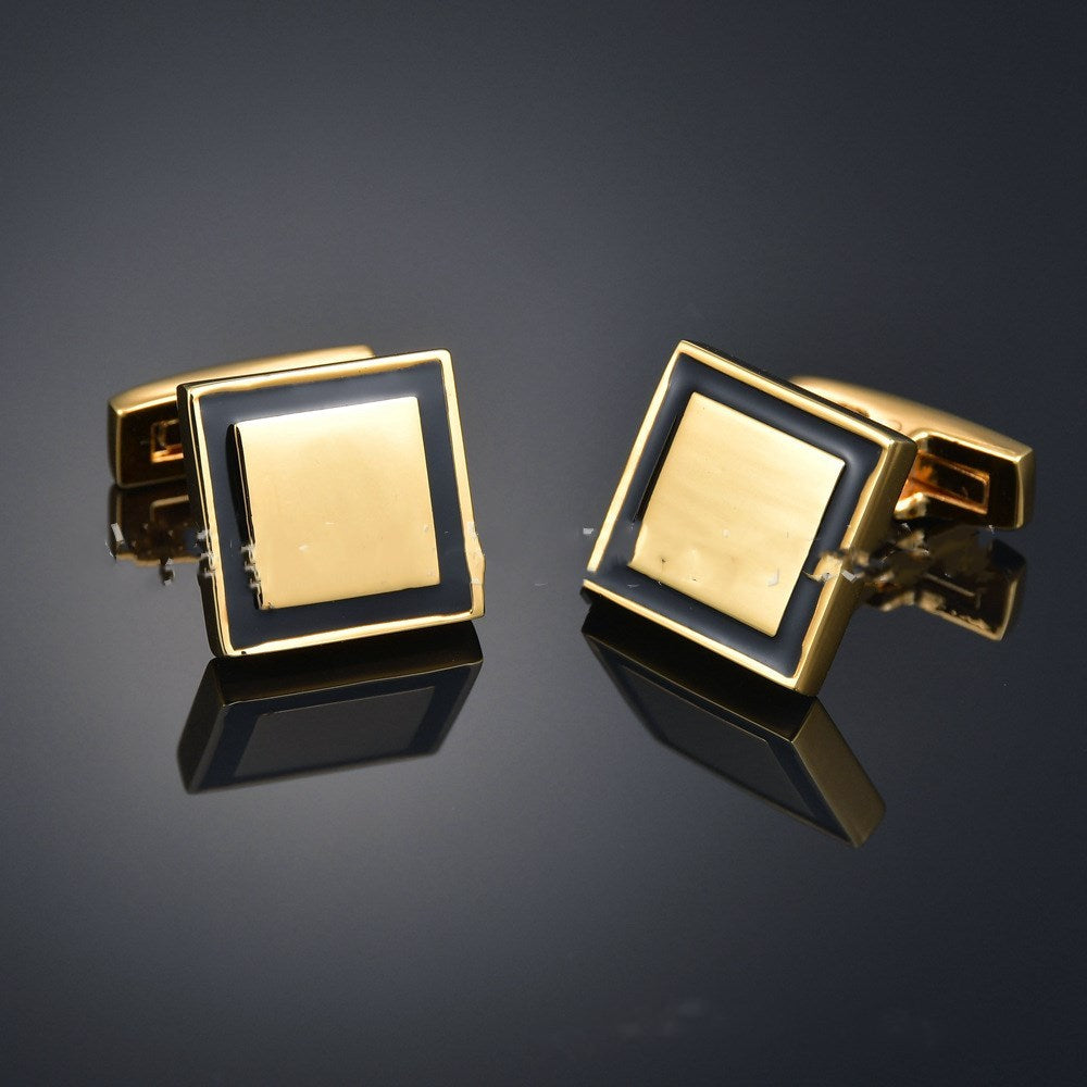 Gold Color Maple Leaves Letter Name Cufflinks for Men – French Style