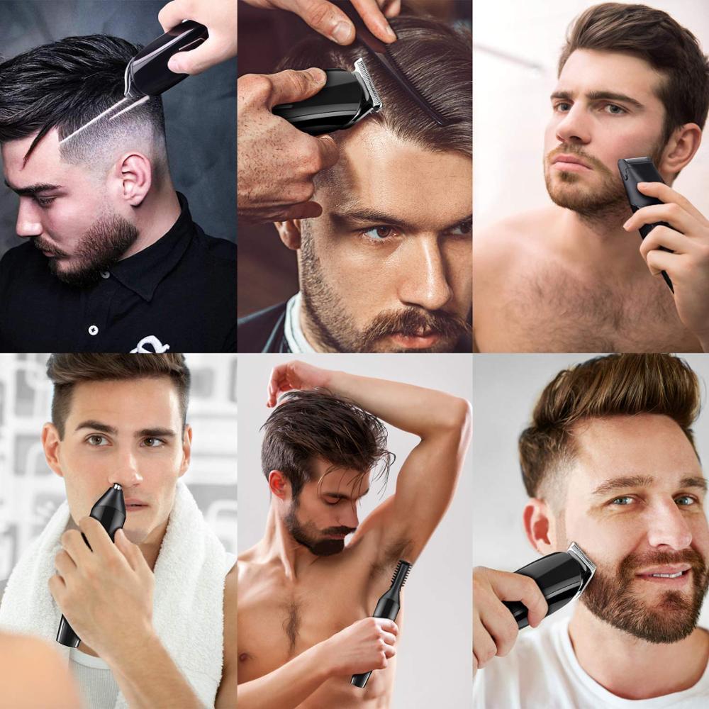 Hair Trimmer Electric Clipper & Beard Shaving Machine – Dual Power USB Rechargeable with Push Button Control