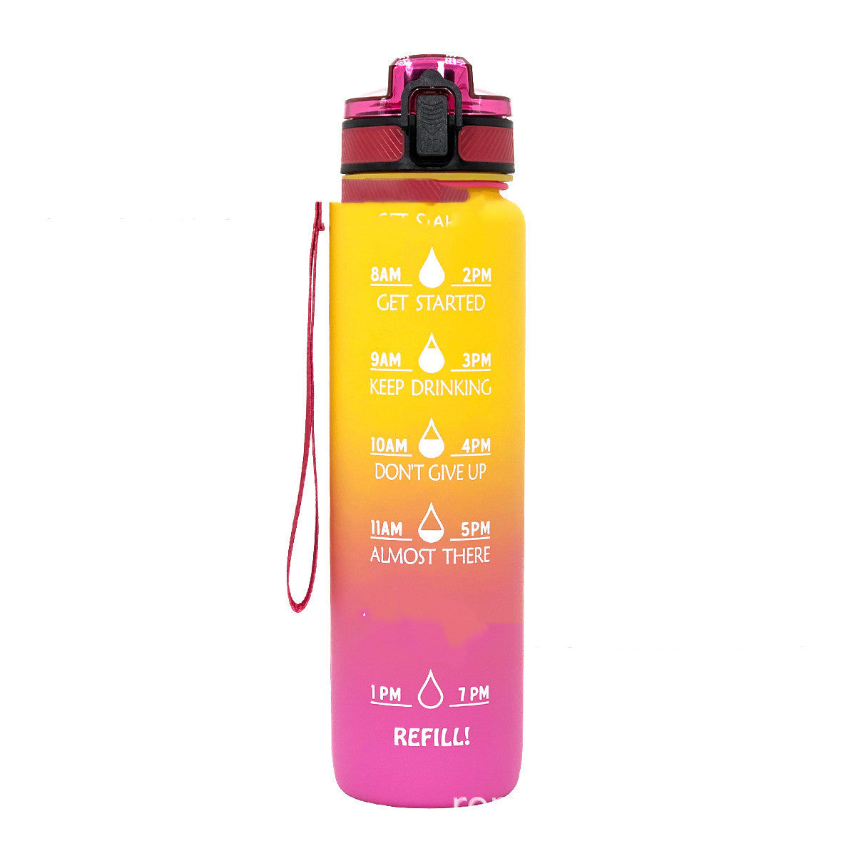 1L Sports Frosted Gradient Water Bottle – Leak-Proof, Lightweight, BPA-Free