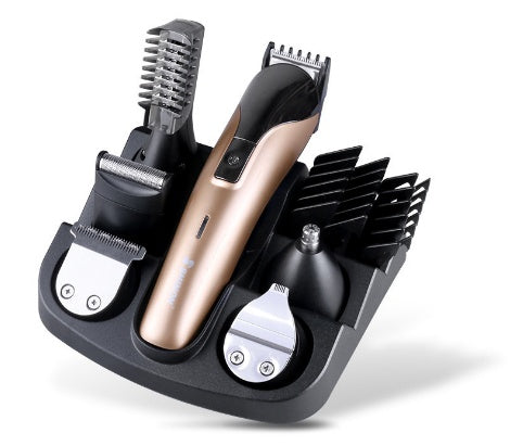 Kemei 6 in 1 Rechargeable Hair Trimmer – Titanium Hair Clipper & Electric Shaver with Adjustable Comb