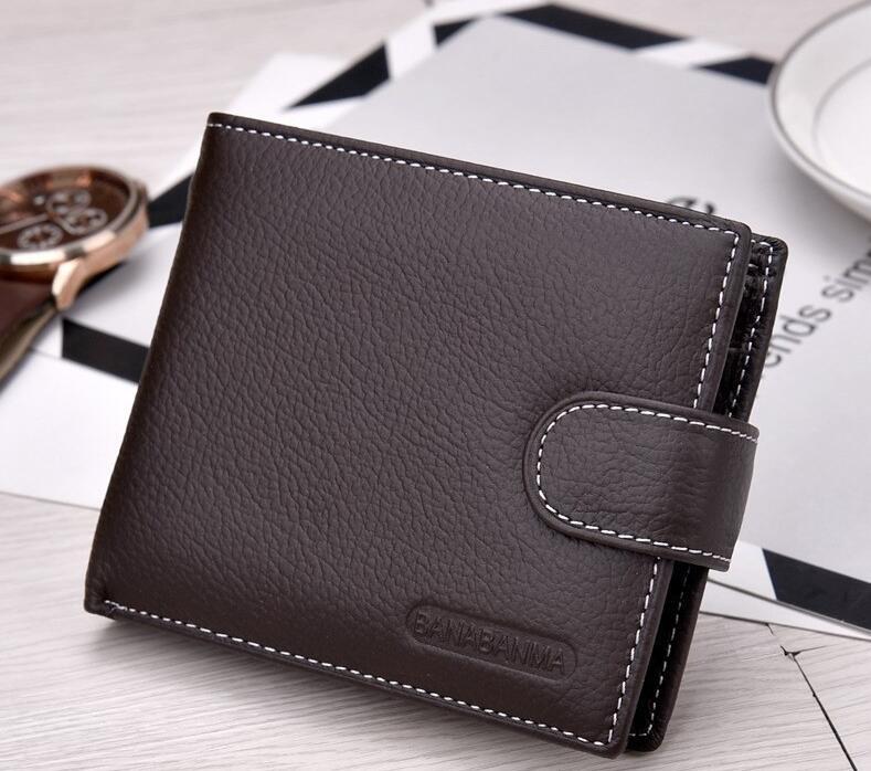 Hot Designer Men’s Genuine Leather Wallet – Short Bifold Standard Wallet with Polyester Lining