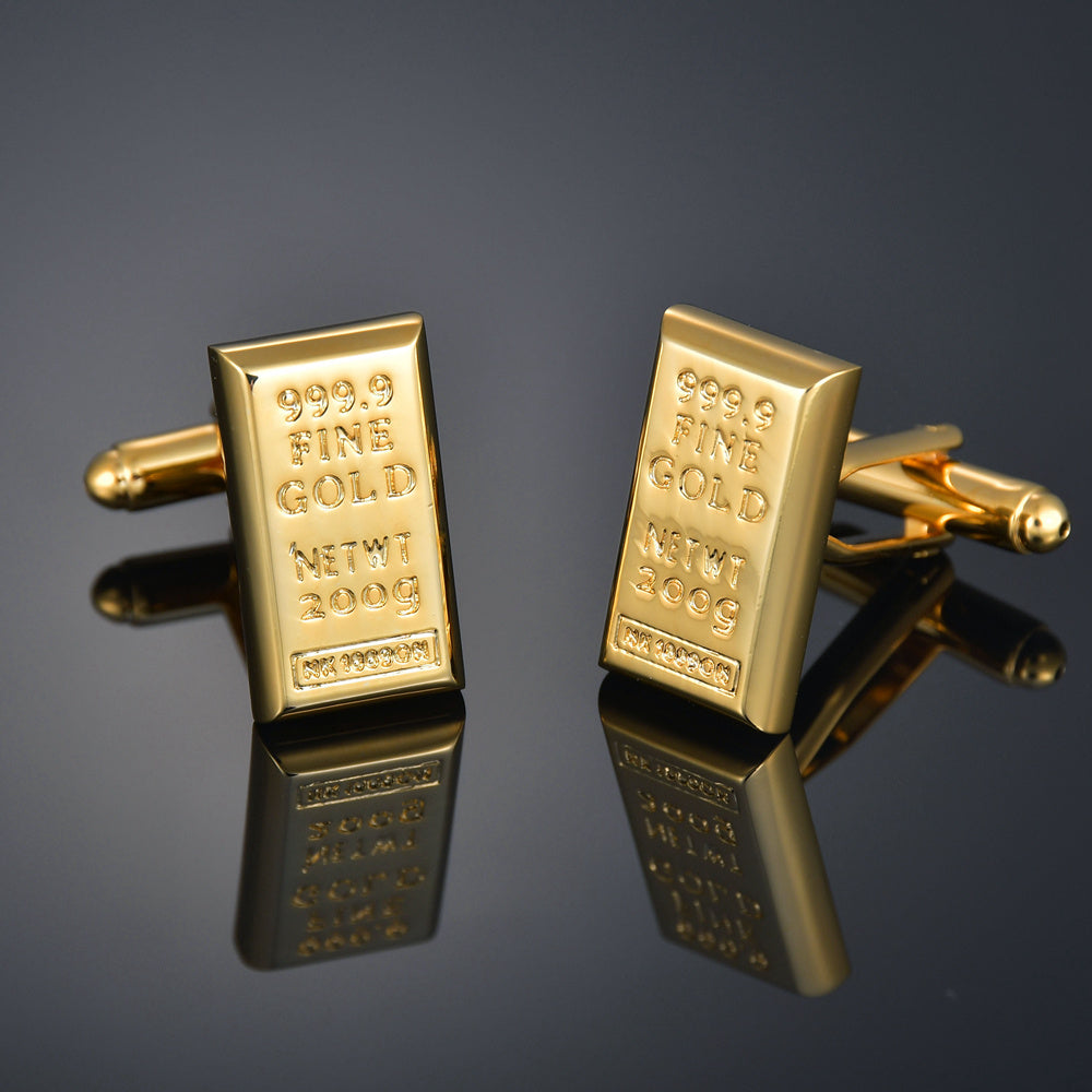 Gold Color Maple Leaves Letter Name Cufflinks for Men – French Style