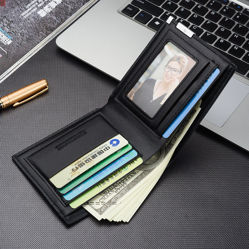 Men’s PU Leather Business Wallet – Slim Money Holder & Business Card Case