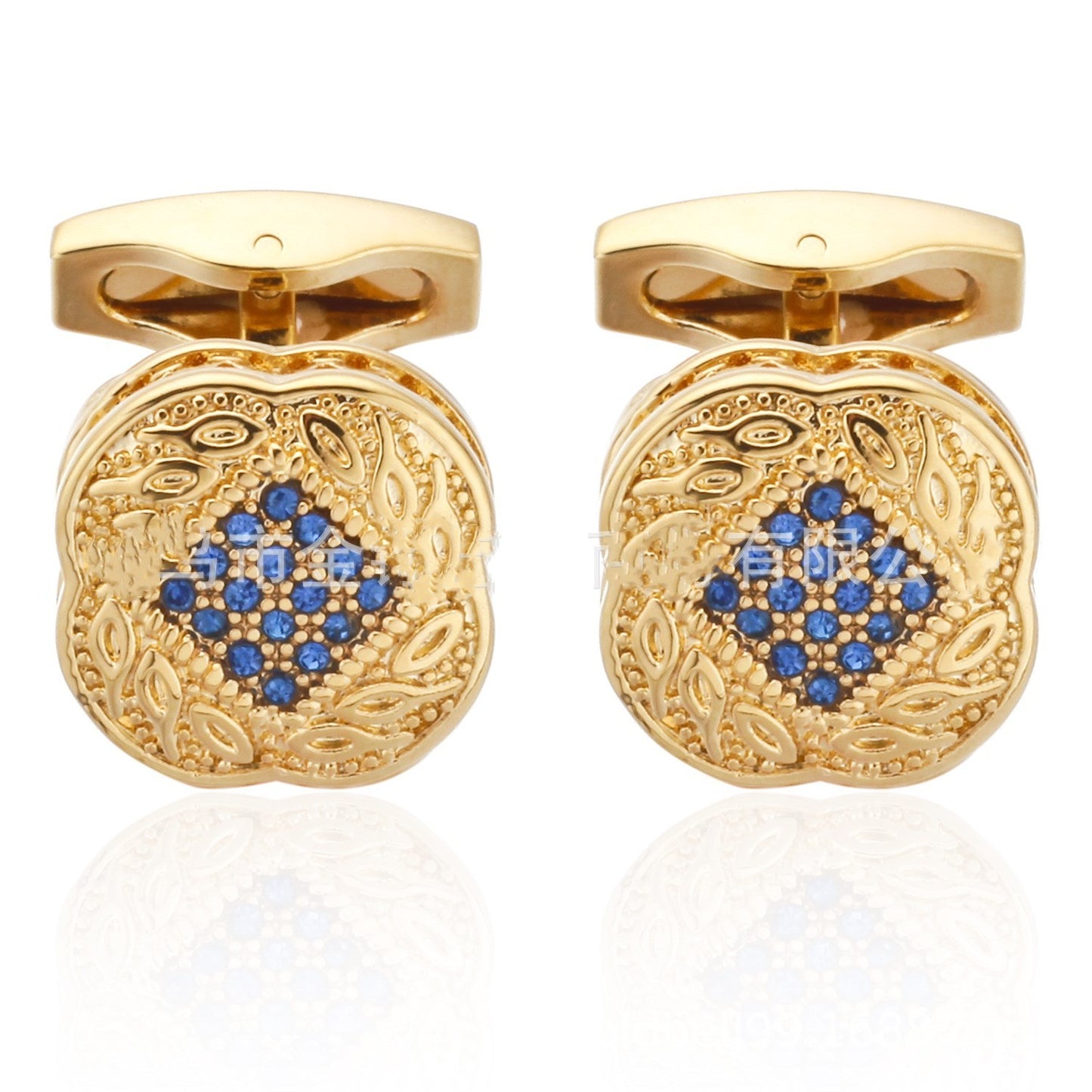 Gold Color Maple Leaves Letter Name Cufflinks for Men – French Style