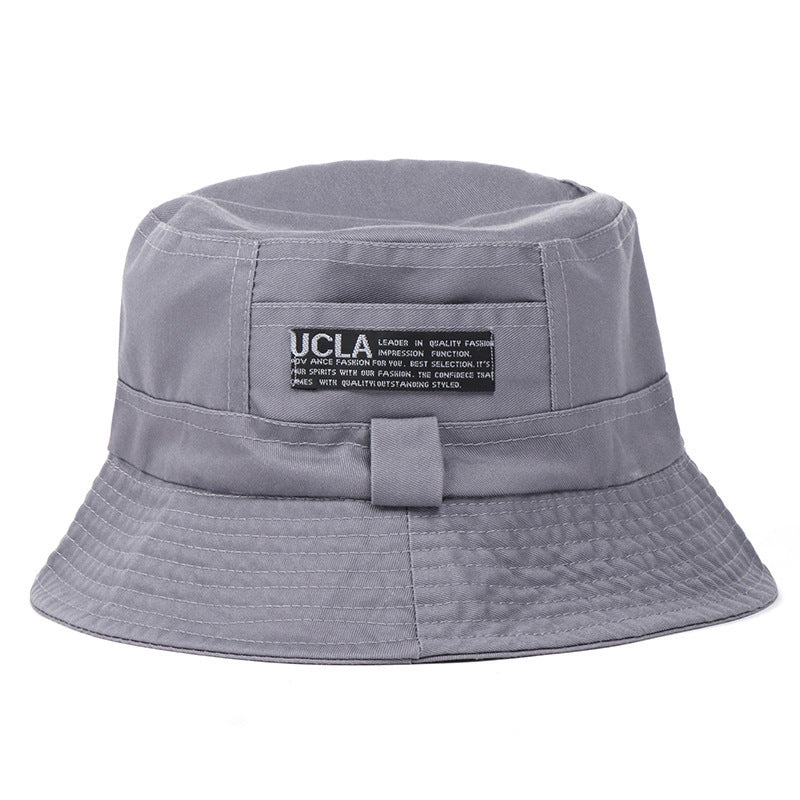 Trendy Letter Embroidered Fisherman Hat – Unisex Canvas Bucket Hat for Outdoor, Travel & Streetwear (56–58cm)