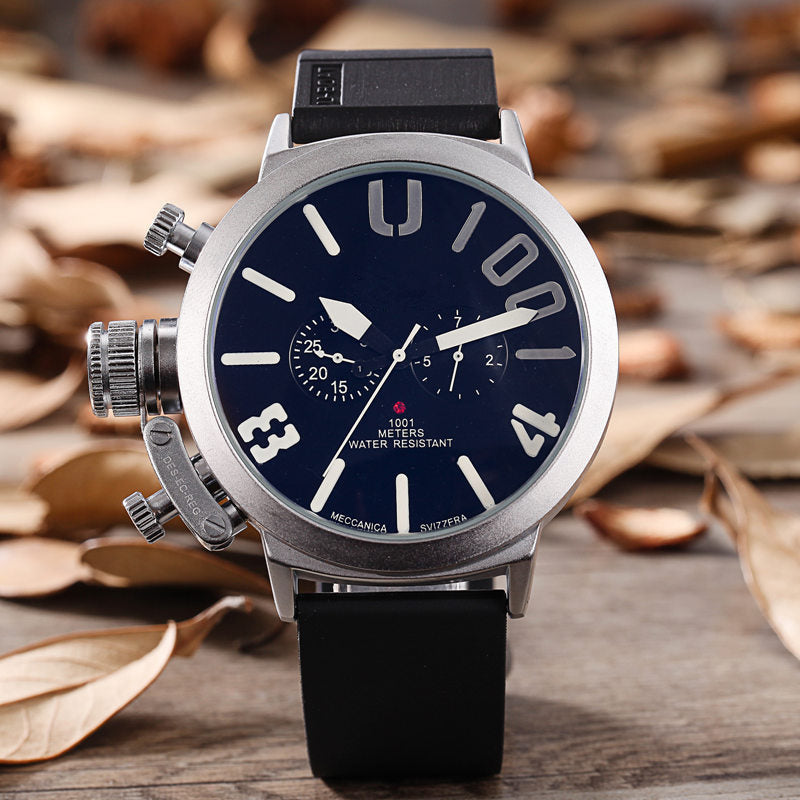 Men's 5-Needled Automatic Mechanical Watch – Luxury Electronic Movement Timepiece with Mineral Glass & Alloy Case
