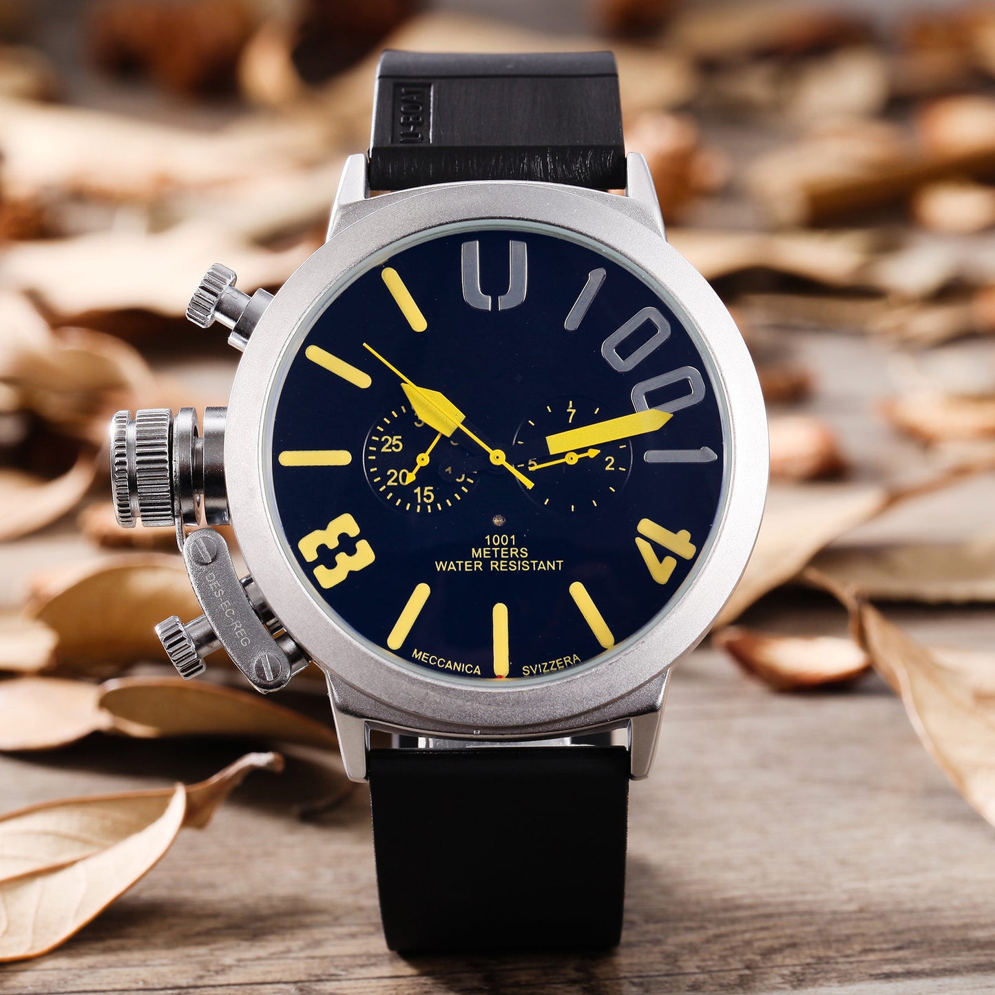 Men's 5-Needled Automatic Mechanical Watch – Luxury Electronic Movement Timepiece with Mineral Glass & Alloy Case