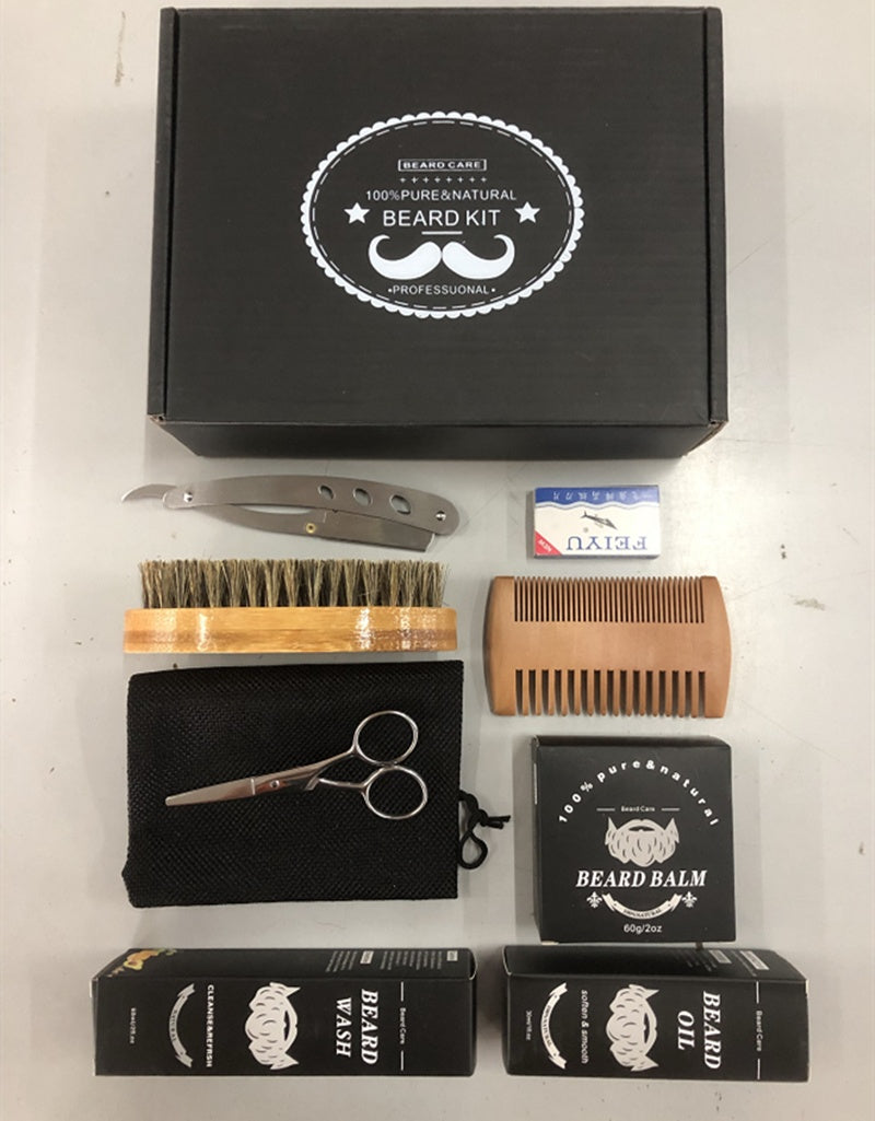 Men’s Beard Grooming Kit with Roller, Disinfectant & SPF50 – Moisturizing Beard Care Set