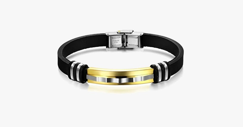 Zap Leather & Stainless Steel Men's Bracelet – Modern Braided Wristband for Casual & Formal Wear