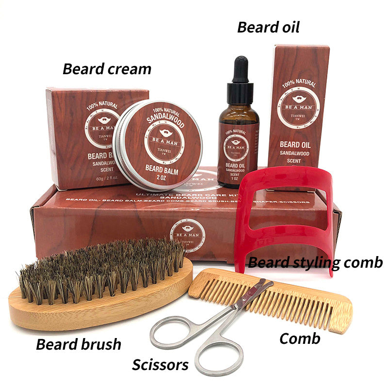 Beard Care Set – Premium Grooming Kit with Beard Oil, Cream & Styling Tools