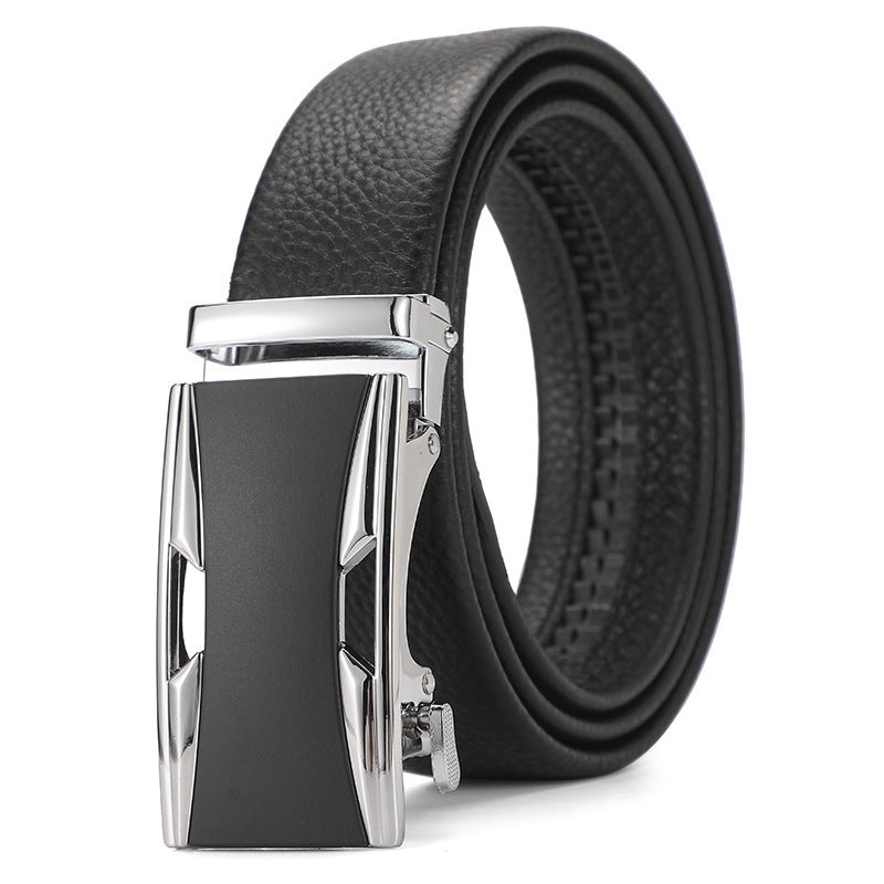 Genuine Leather Men's Belt – Automatic Buckle Design, Multiple Styles