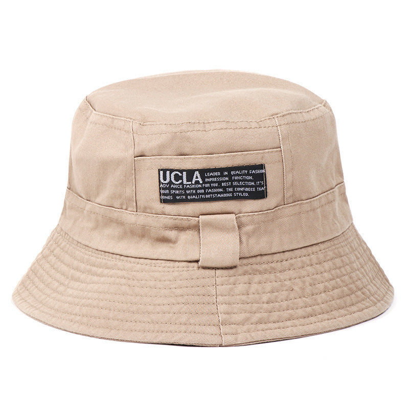Trendy Letter Embroidered Fisherman Hat – Unisex Canvas Bucket Hat for Outdoor, Travel & Streetwear (56–58cm)