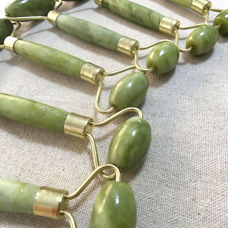 Double-End Jade Roller – Natural Xiuyu Jade Facial Massager