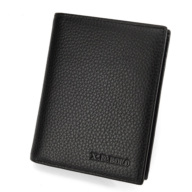Men’s Ultra-Thin Leather Wallet – First Layer Cowhide Horizontal Short Wallet