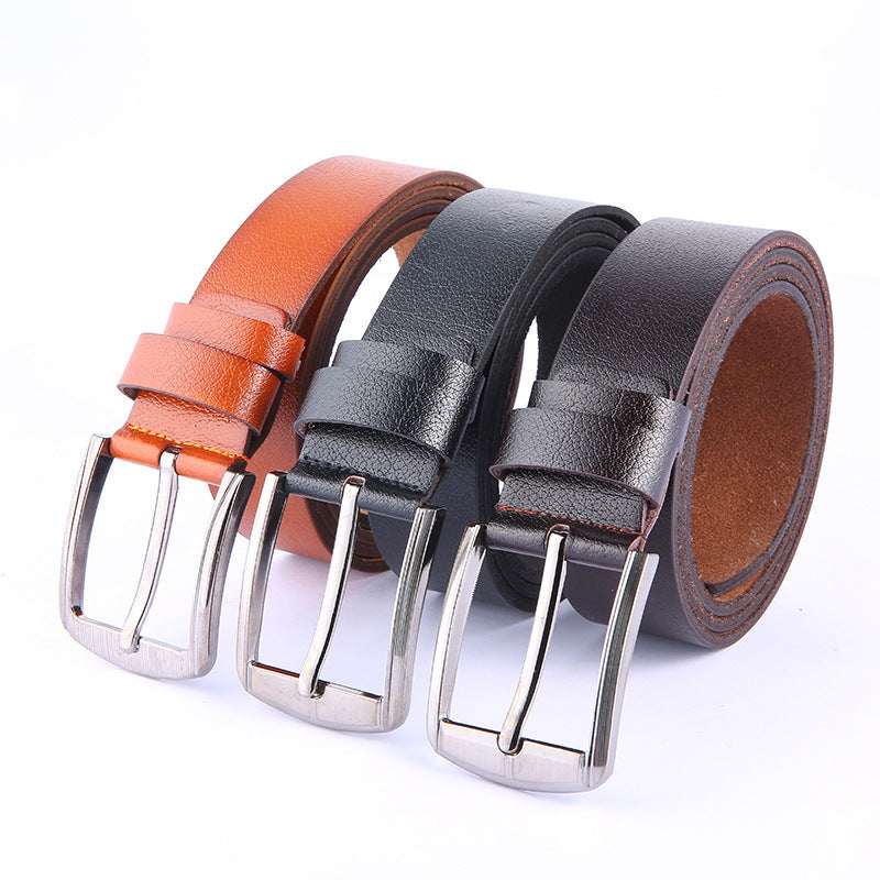 Classic Leather Pin Buckle Belt for Men – Casual & Business Wear