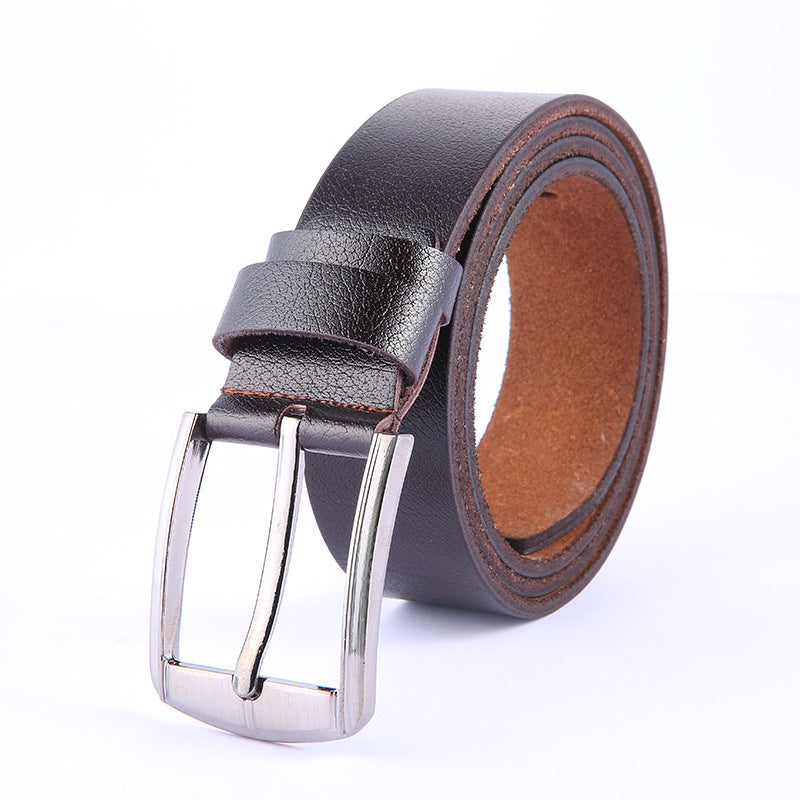 Classic Leather Pin Buckle Belt for Men – Casual & Business Wear