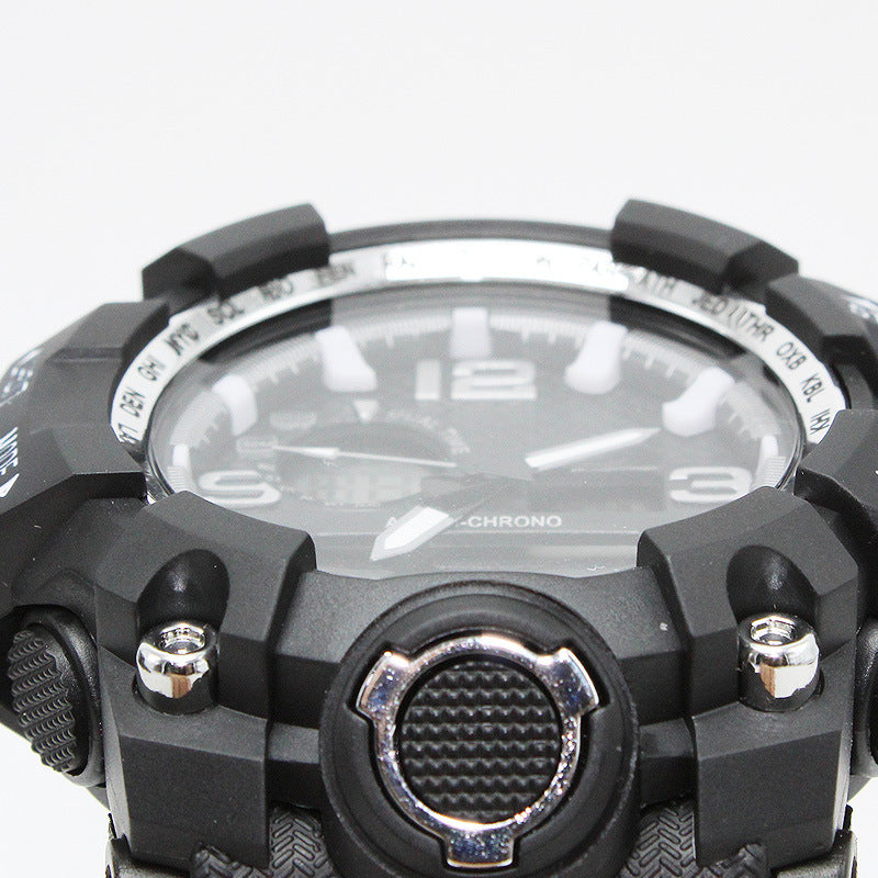 Double Display Waterproof Sports Watch – Men's Outdoor Digital Analog Timepiece