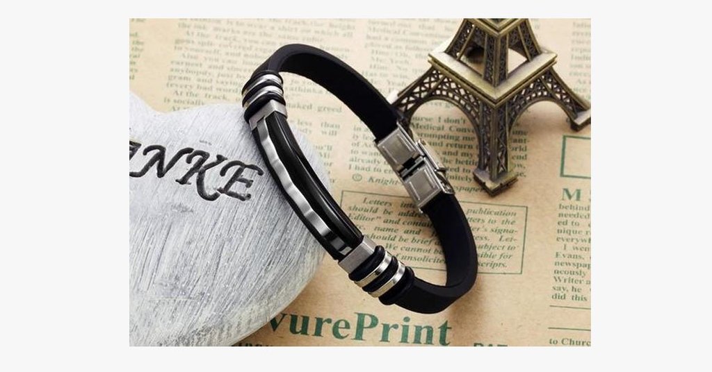 Zap Leather & Stainless Steel Men's Bracelet – Modern Braided Wristband for Casual & Formal Wear
