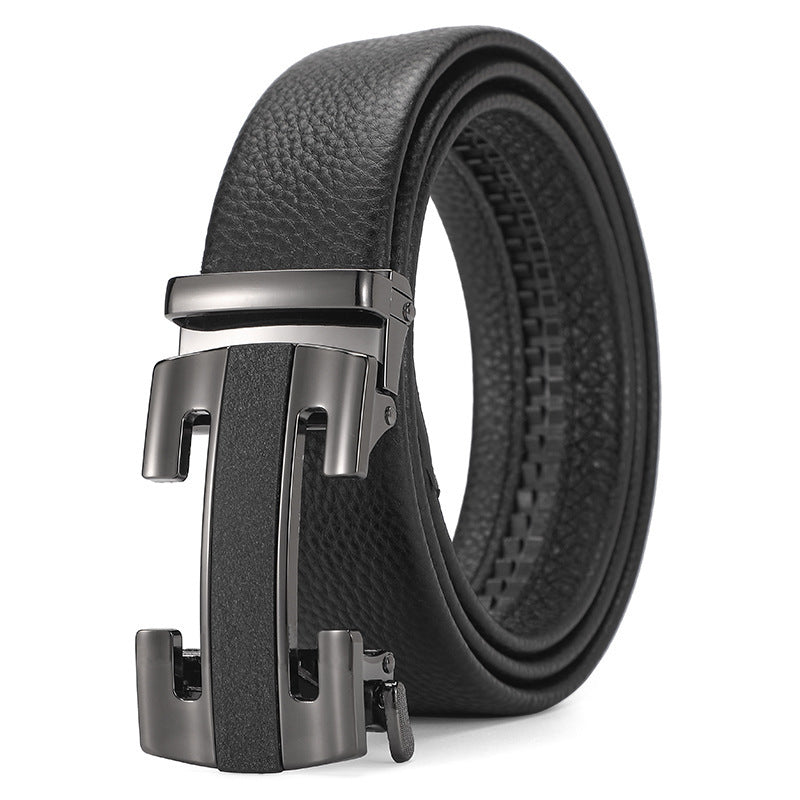 Genuine Leather Men's Belt – Automatic Buckle Design, Multiple Styles