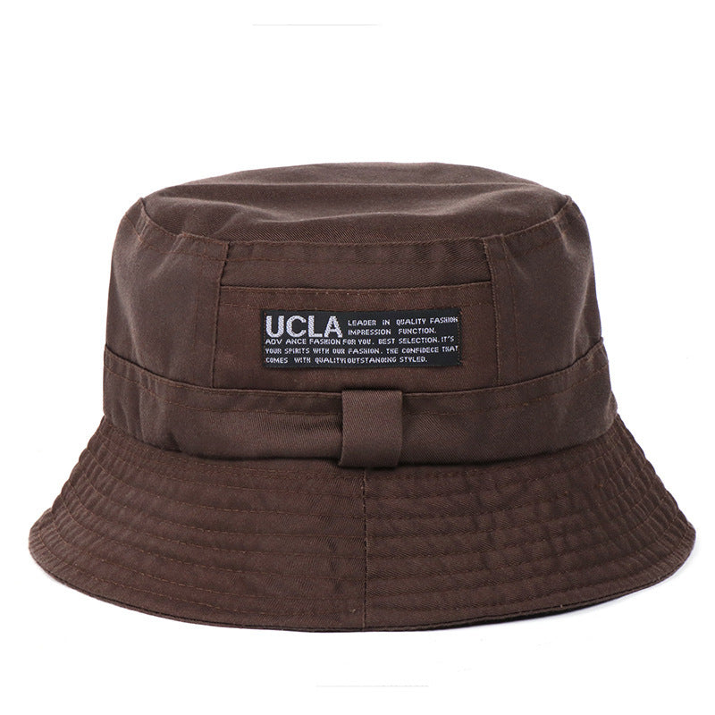 Trendy Letter Embroidered Fisherman Hat – Unisex Canvas Bucket Hat for Outdoor, Travel & Streetwear (56–58cm)