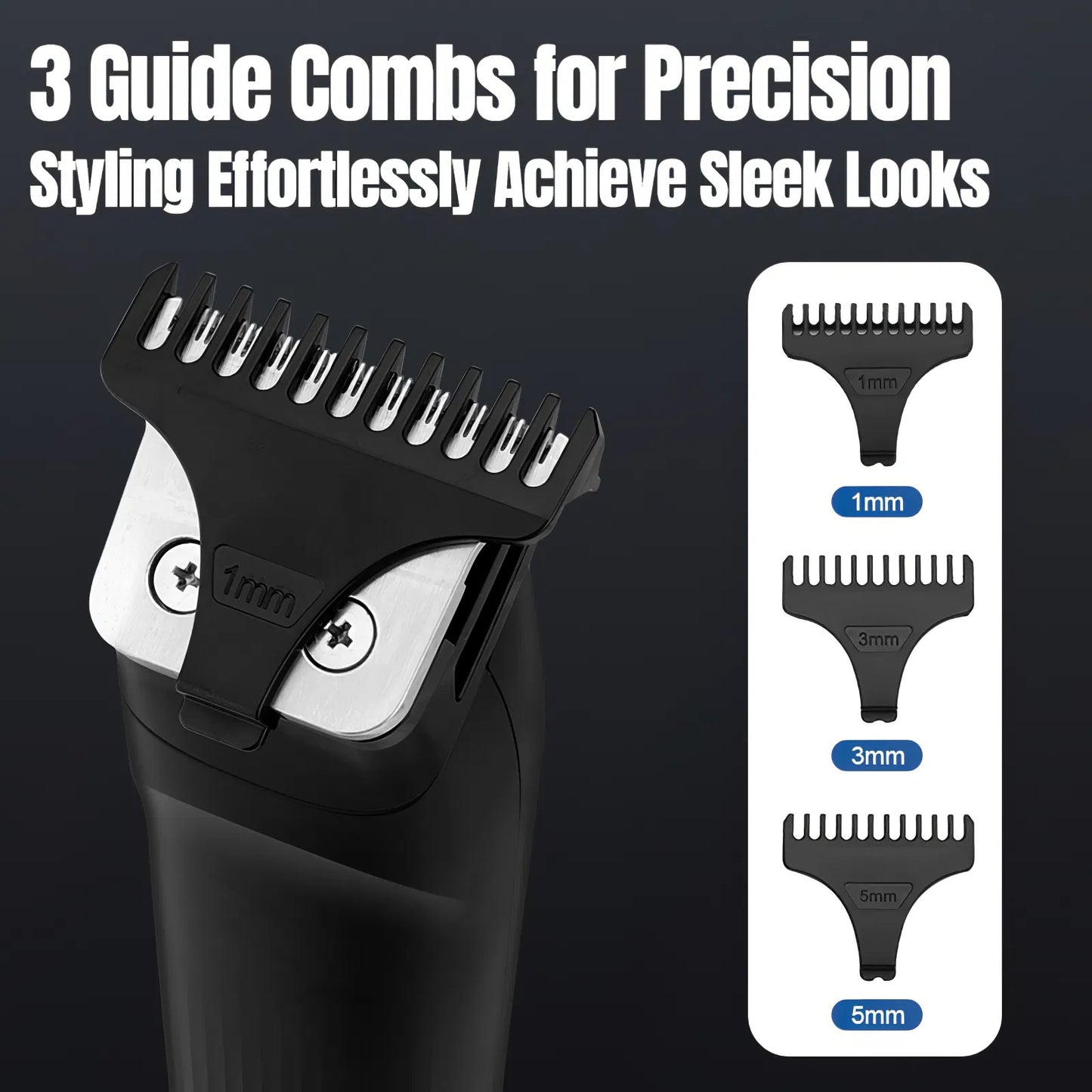 Beard Trimmer 3 In 1 Hair Clippers & Men’s Grooming Kit – Face, Nose, Ear Hair Trimmer with Adjustable Guards