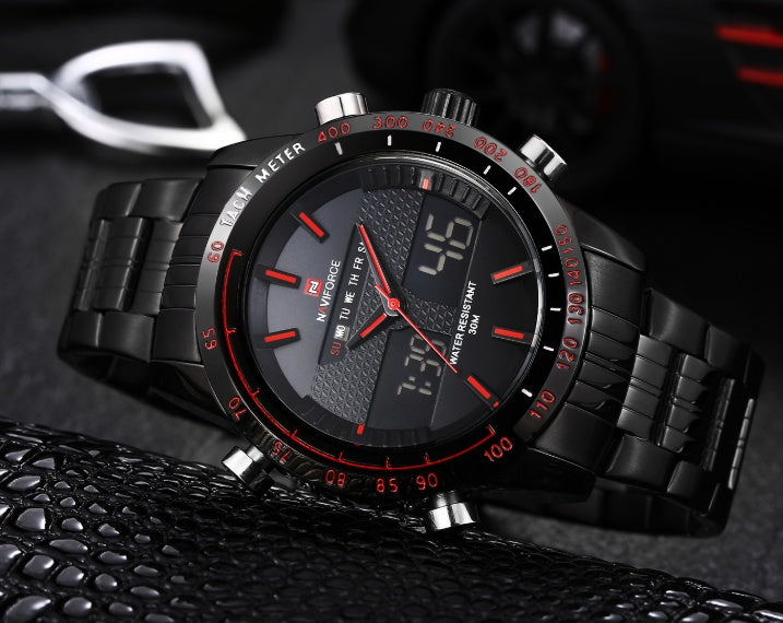 Kairos Naviforce Men’s Sports Wrist Watch Model 9024 – Luminous Quartz Chronograph with Week & Calendar Display, 30M Waterproof