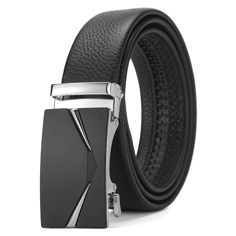 Genuine Leather Men's Belt – Automatic Buckle Design, Multiple Styles