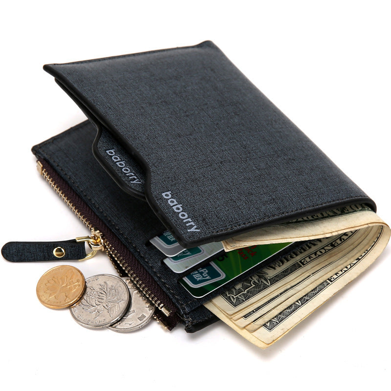 Gold Sand Vertical Business Wallet for Men – PU Leather