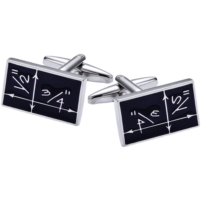 Elegant Blue Enamel Copper Cufflinks for Men – Classic Formal Shirt Accessories for Weddings, Business & Events