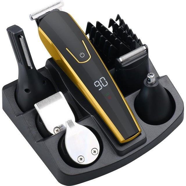 Hair Trimmer Electric Clipper & Beard Shaving Machine – Dual Power USB Rechargeable with Push Button Control