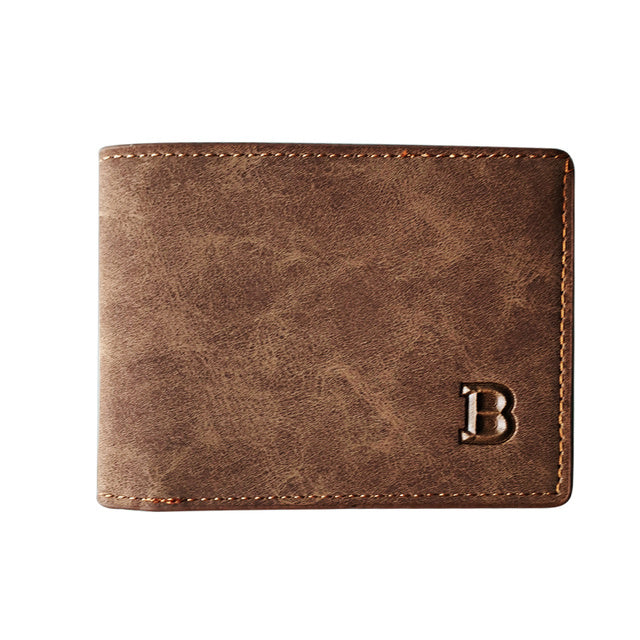 Men’s Fashion Slim Wallet – Compact Solid Short Purse