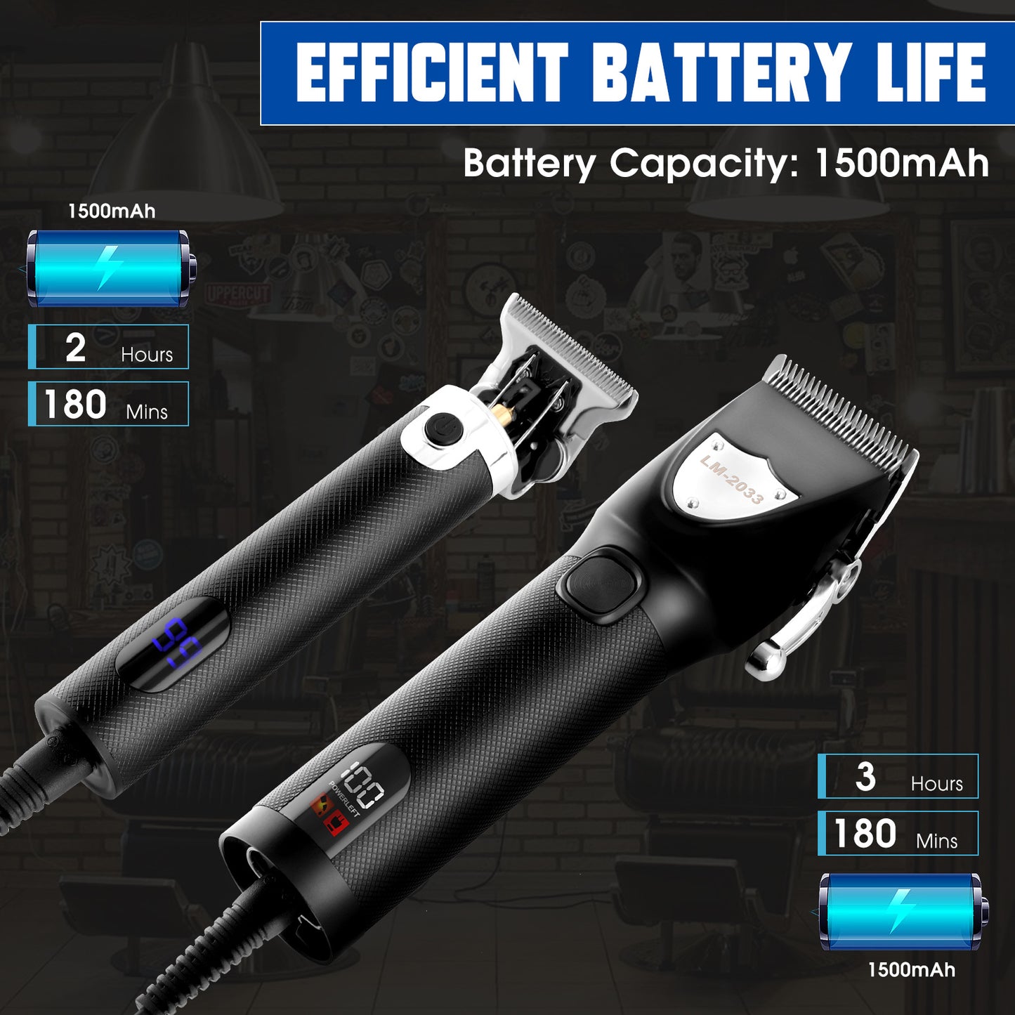 Professional Cordless Hair Clippers for Men – Barber Clippers & Beard Trimmer