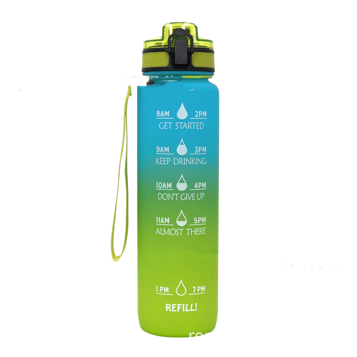 1L Sports Frosted Gradient Water Bottle – Leak-Proof, Lightweight, BPA-Free