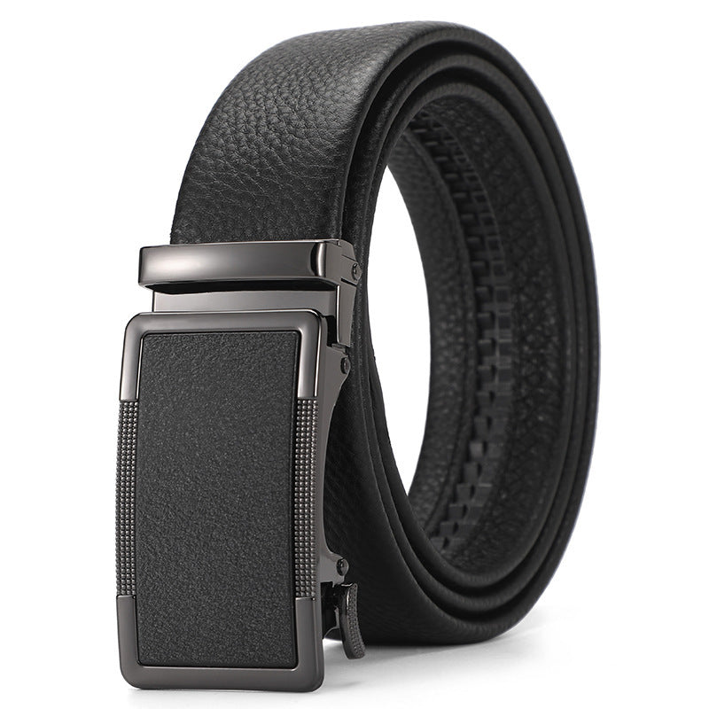 Genuine Leather Men's Belt – Automatic Buckle Design, Multiple Styles