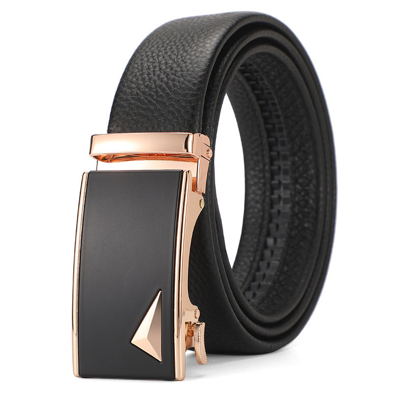 Genuine Leather Men's Belt – Automatic Buckle Design, Multiple Styles