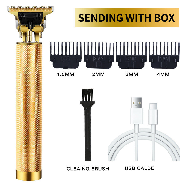 USB Electric Hair Clippers – Rechargeable Titanium Shaver & Beard Trimmer with LCD Display Options